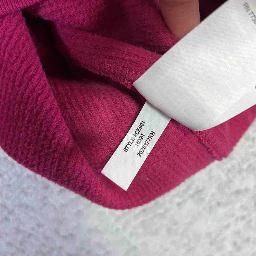 J.Crew Sweater Mens Large Pink Brushed Waffle Knit 1/4 Zip Pullover Oarsman Golf